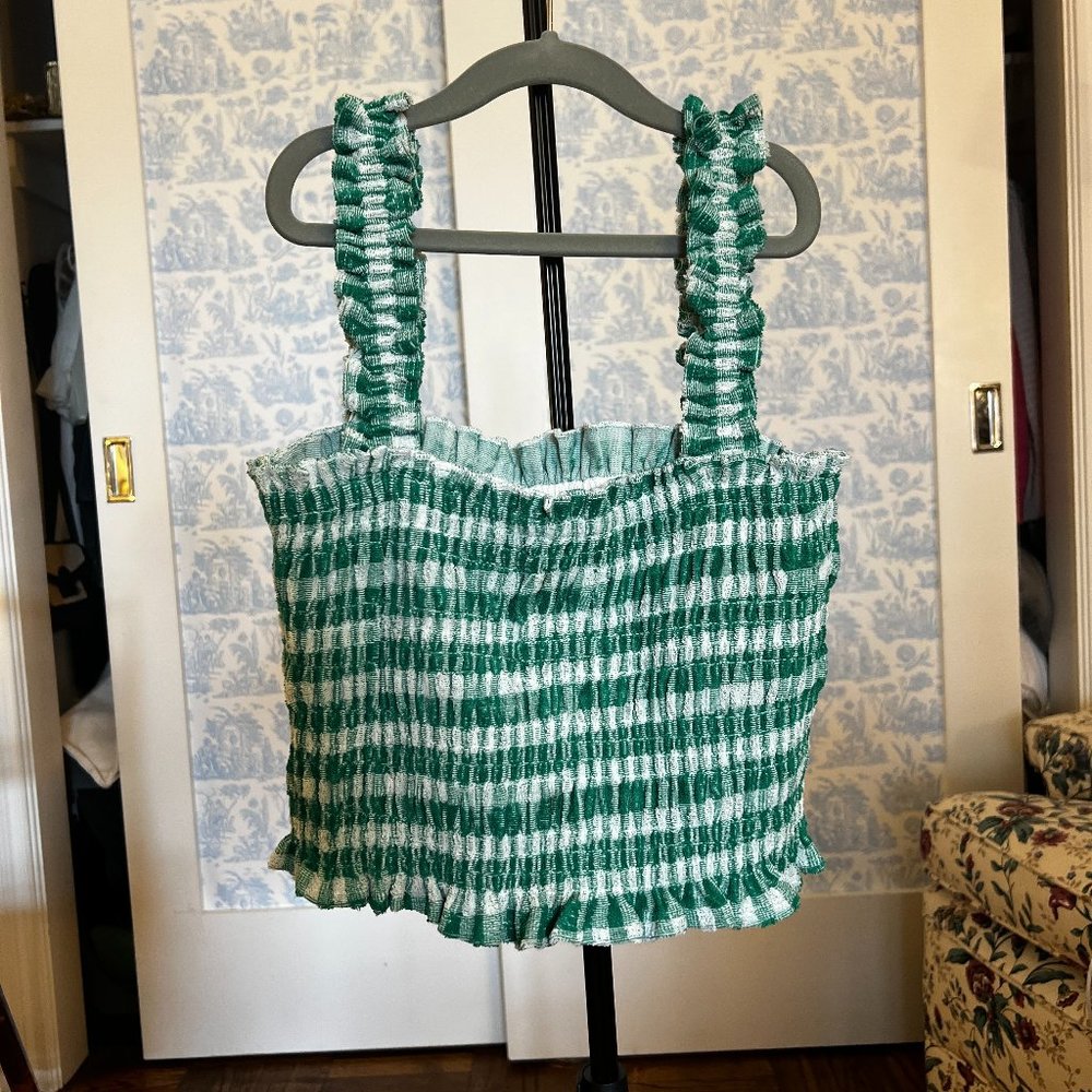 Fiona Green Gingham Smocked Camisole